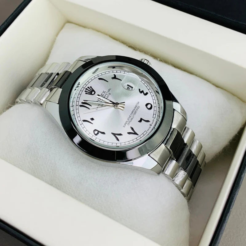 ROLEX WATCH - BLACK TWO TONE WITH ARABIC DIAL