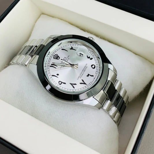 ROLEX WATCH - BLACK TWO TONE WITH ARABIC DIAL