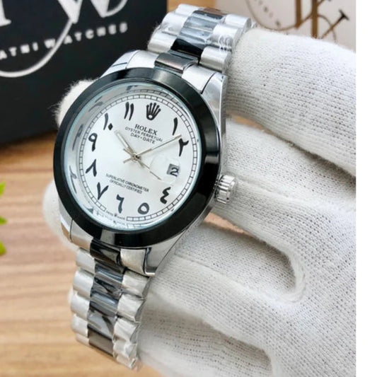 ROLEX WATCH - BLACK TWO TONE WITH ARABIC DIAL