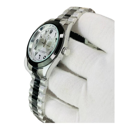 ROLEX WATCH - BLACK TWO TONE WITH ARABIC DIAL